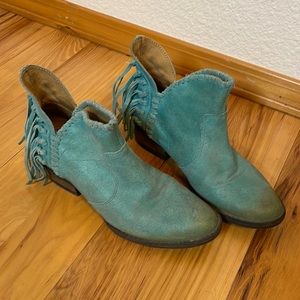 Turquoise Circle G Booties